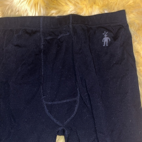 SMARTWOOL men’s black intranet Merino wall cropped base layer tights - Picture 3 of 6